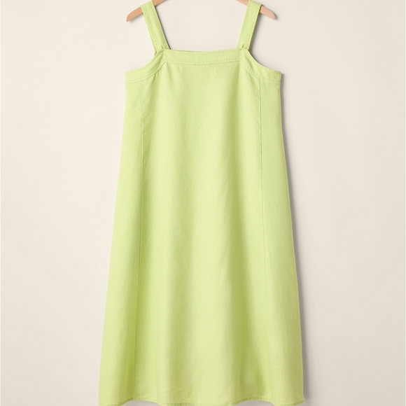 EILEEN FISHER Organic-Linen Square-Neck Dress - Picture 4 of 8